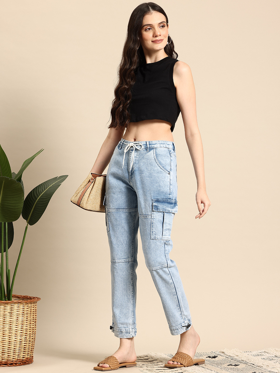 Mast & Harbour Women Jogger Cropped Jeans