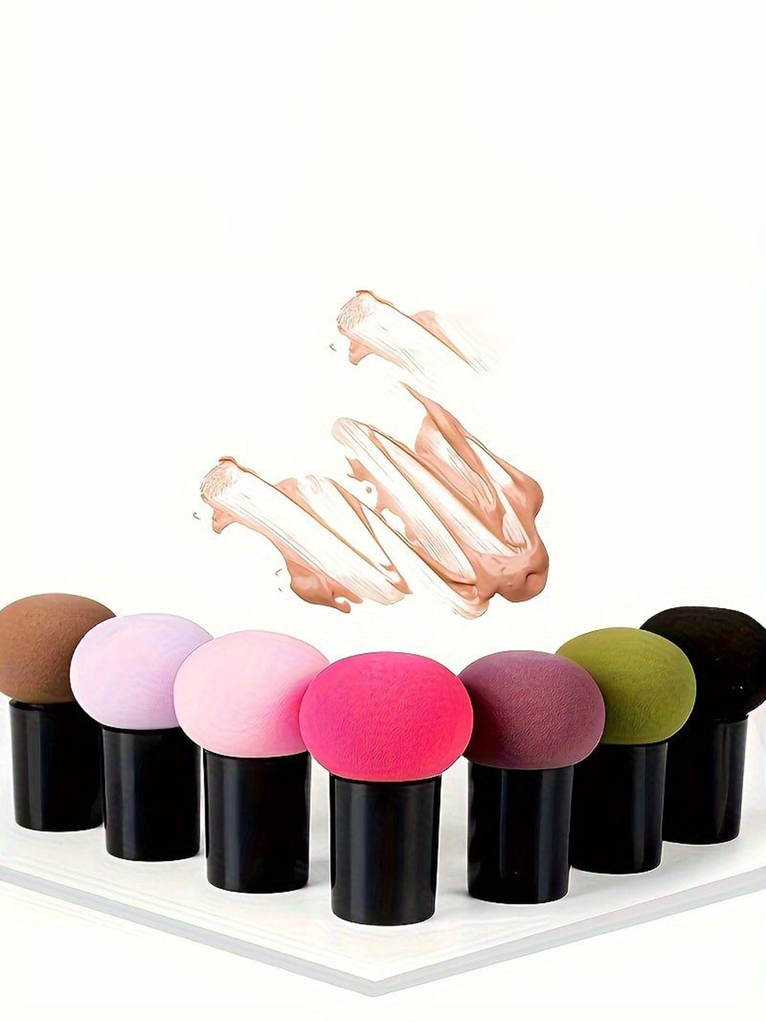 CHRONEX Set Of 3 Mushroom Makeup Sponge With Storage Box