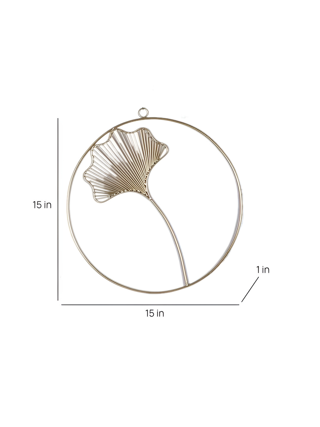 Amaya Decors Leaves Ring Metal Glossy Hall 3Pcs Abstract Wall Decor-15In