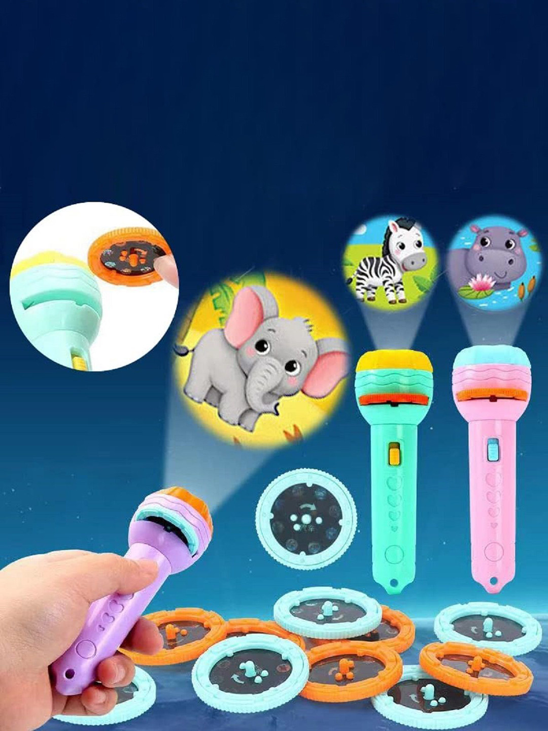 ADKD  Projector Flashlight Torch with 6 Reels 48 Pattern