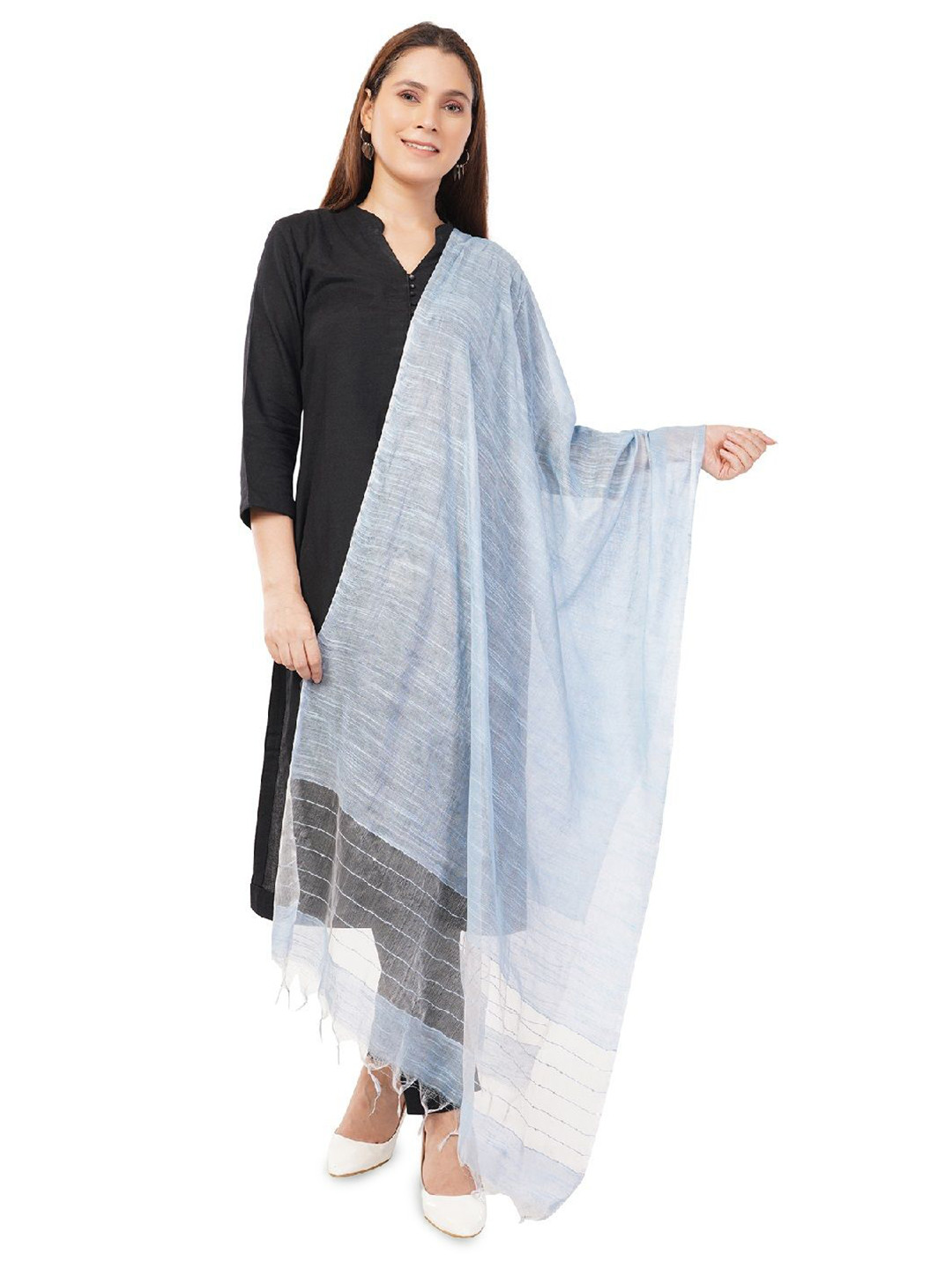 Rhe-Ana Woven Design Tasselled Dupatta