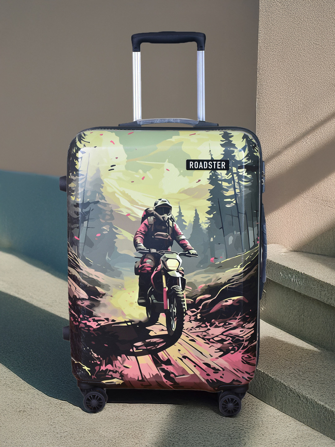 Roadster Rider-Nightview Printed Medium Trolley Suitcase - 24 inch - 52 L