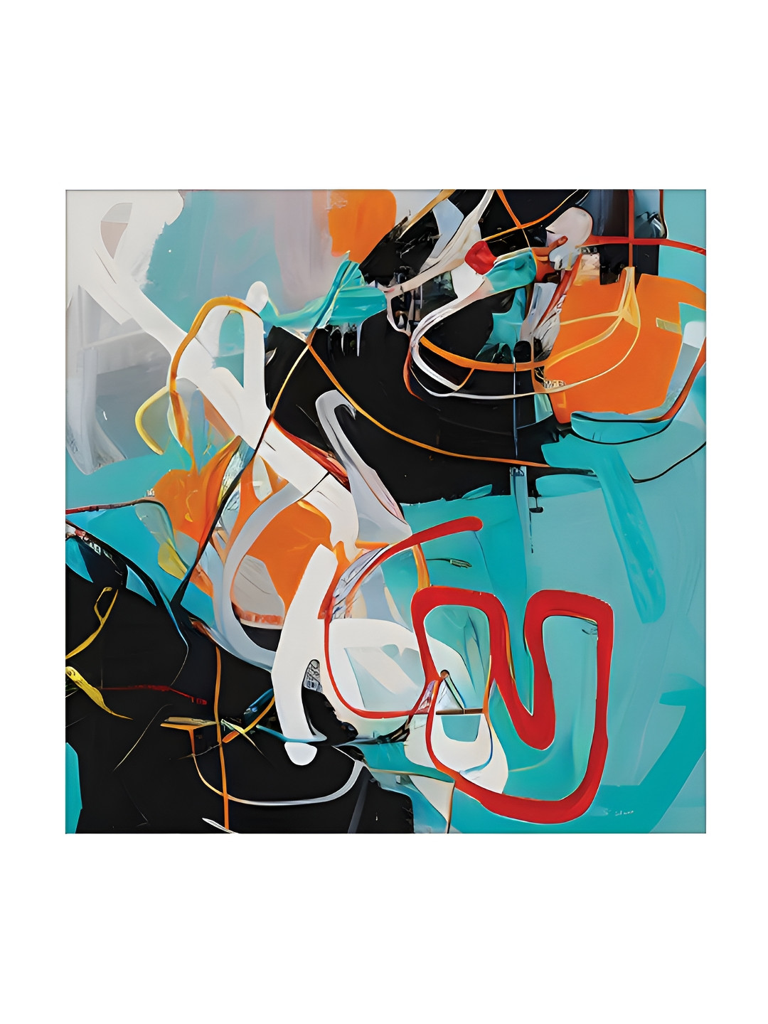 RANDOM Red Canvas Wall Bedroom Square Potrait Paintings Wall Art -24 x 24In