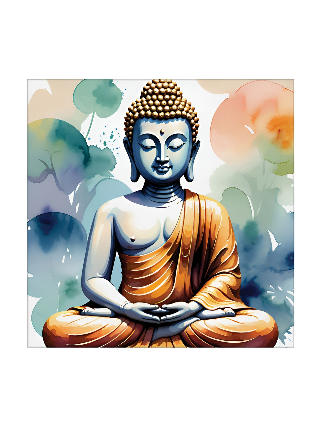 RANDOM Blue & Orange Canvas Religious Wall Art