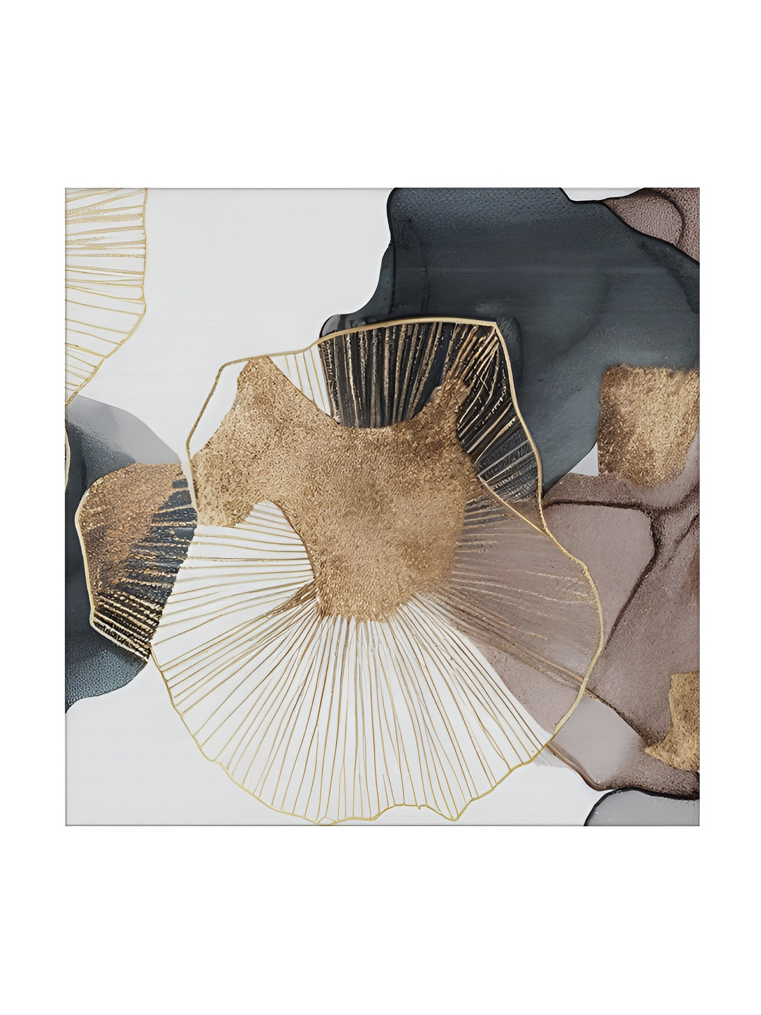 RANDOM White & Gold-Toned Abstract Canvas Wall Art