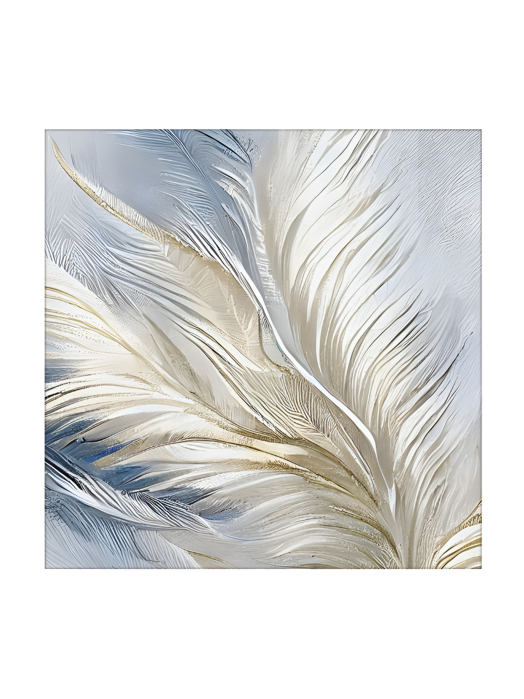 RANDOM White Canvas Wall Bedroom Square Potrait Paintings Wall Art -24 x 24In