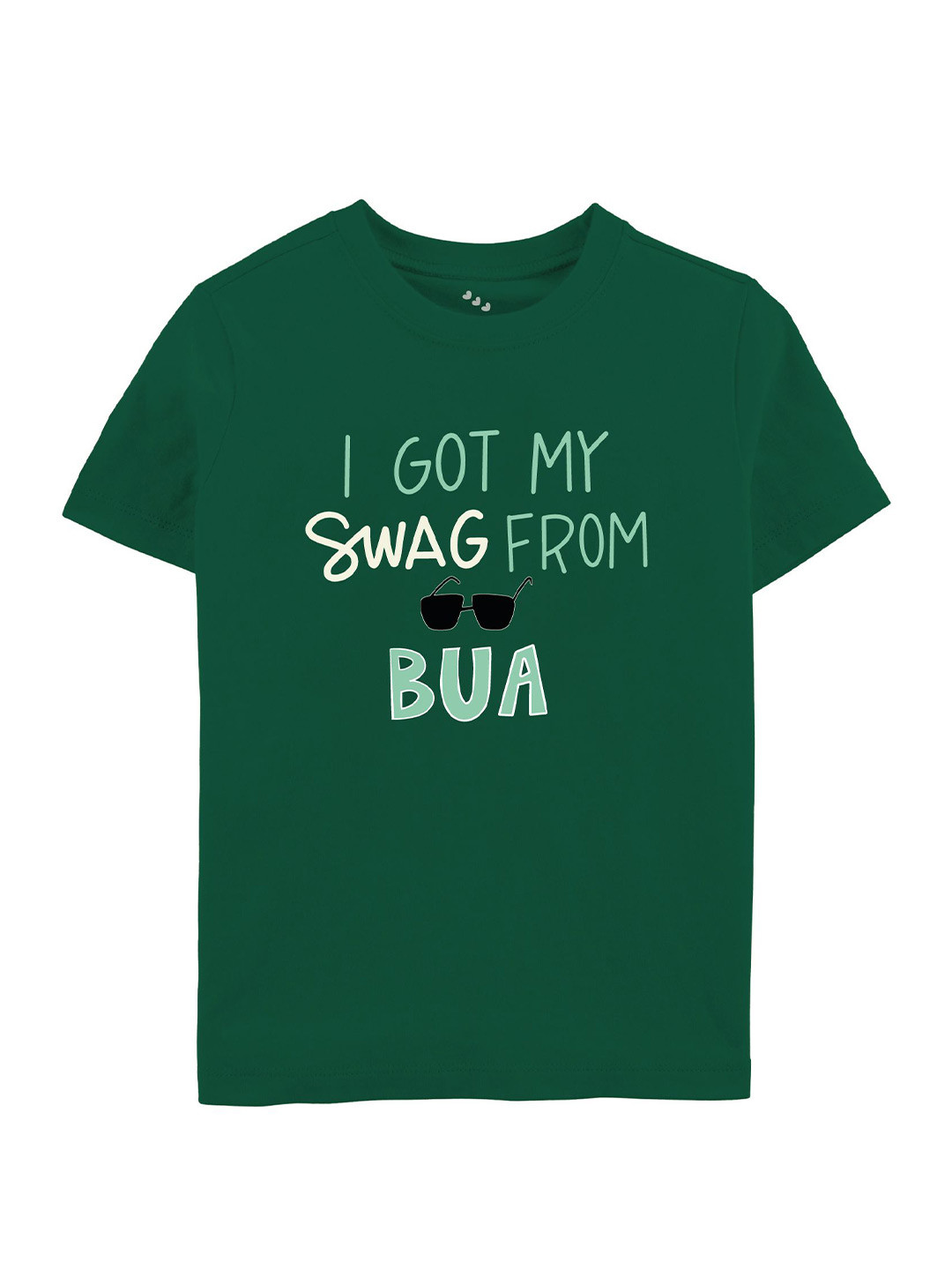 Zeezeezoo Kids Swag From Bua Typography Printed Round-Neck T-shirt