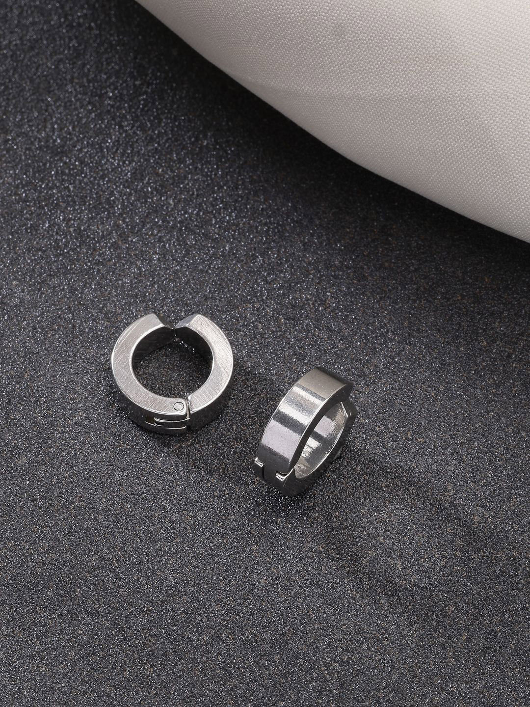 NVR Silver-Plated Contemporary Hoop Earrings