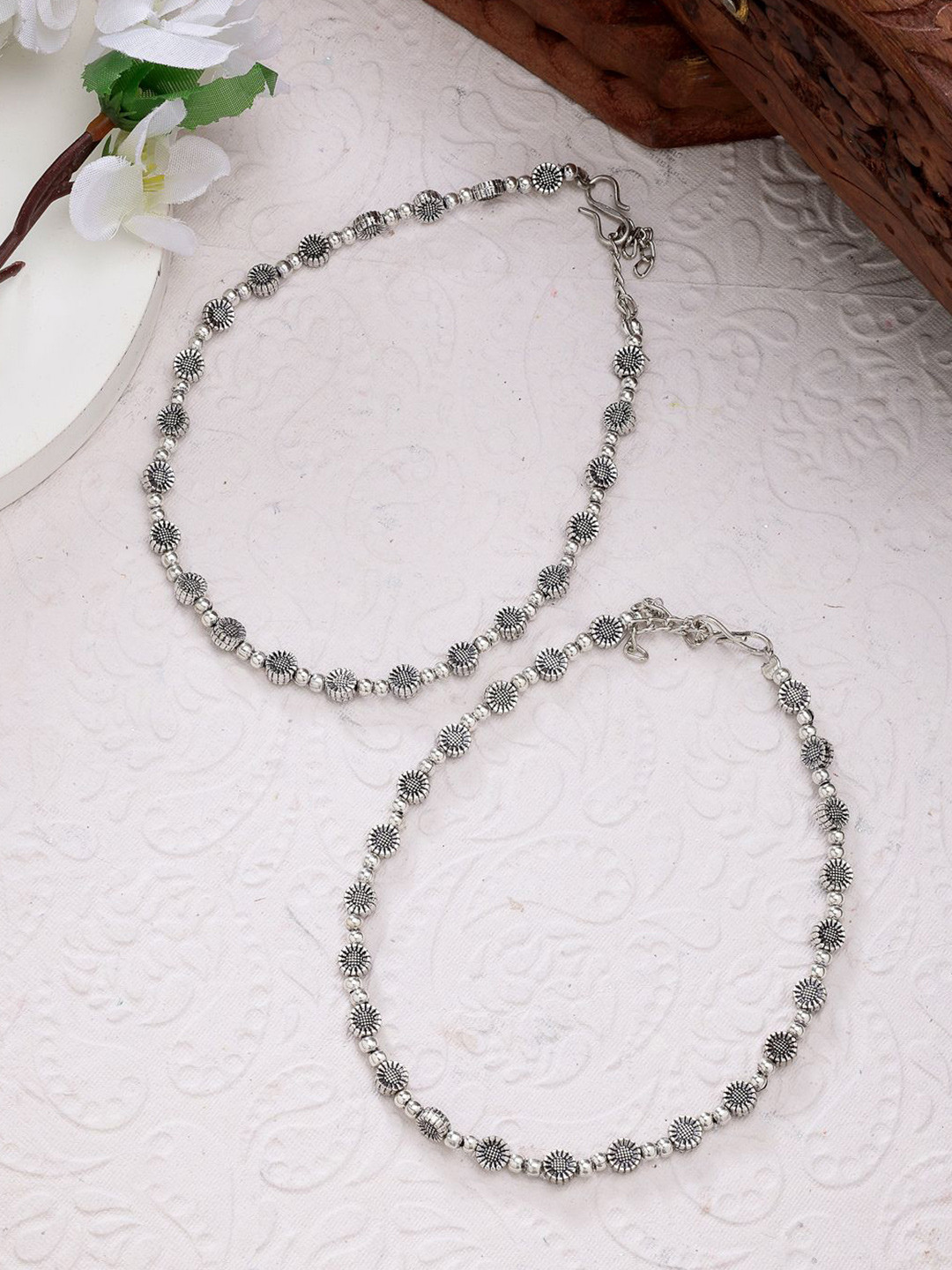 NVR Silver-Plated German Silver Anklets