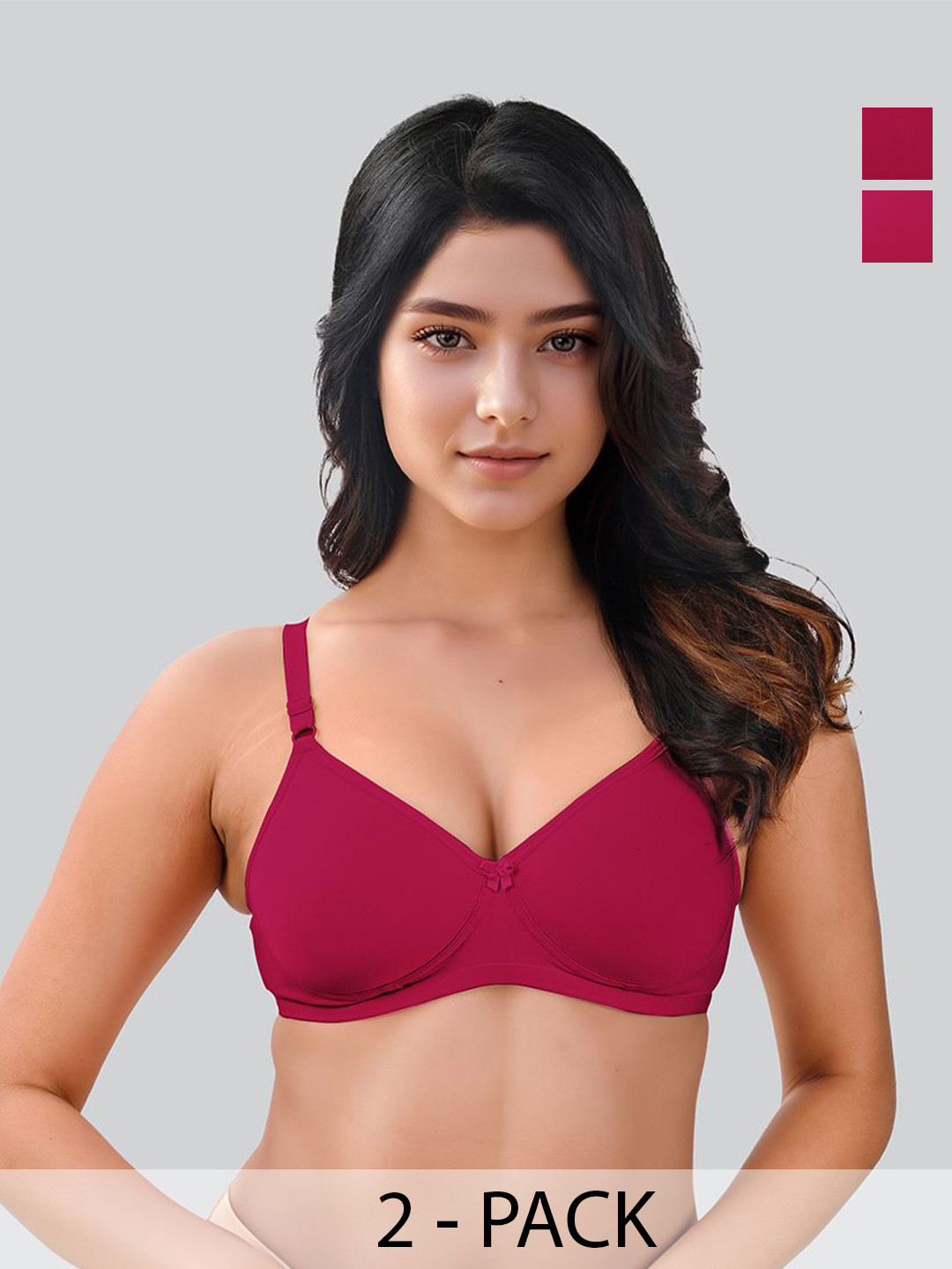 LUX VENUS Pack of 2 Full Coverage Lightly Padded Cotton Everyday Bra- All Day Comfort