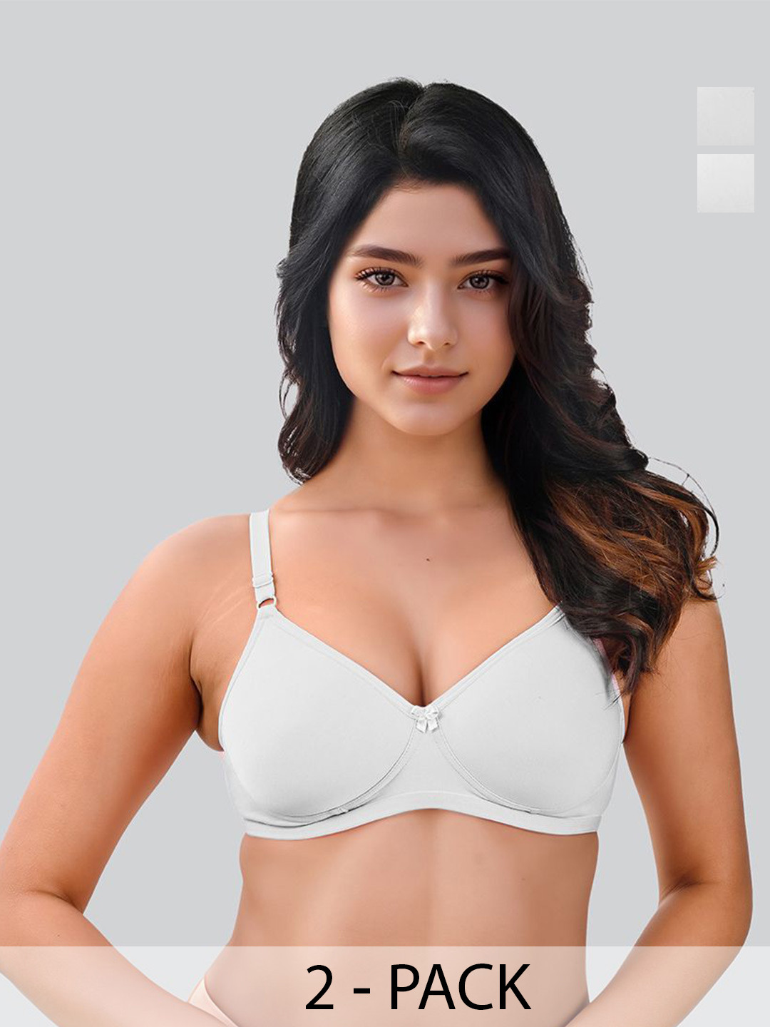 LUX VENUS Pack of 2 Full Coverage Lightly Padded Cotton Everyday Bra- All Day Comfort