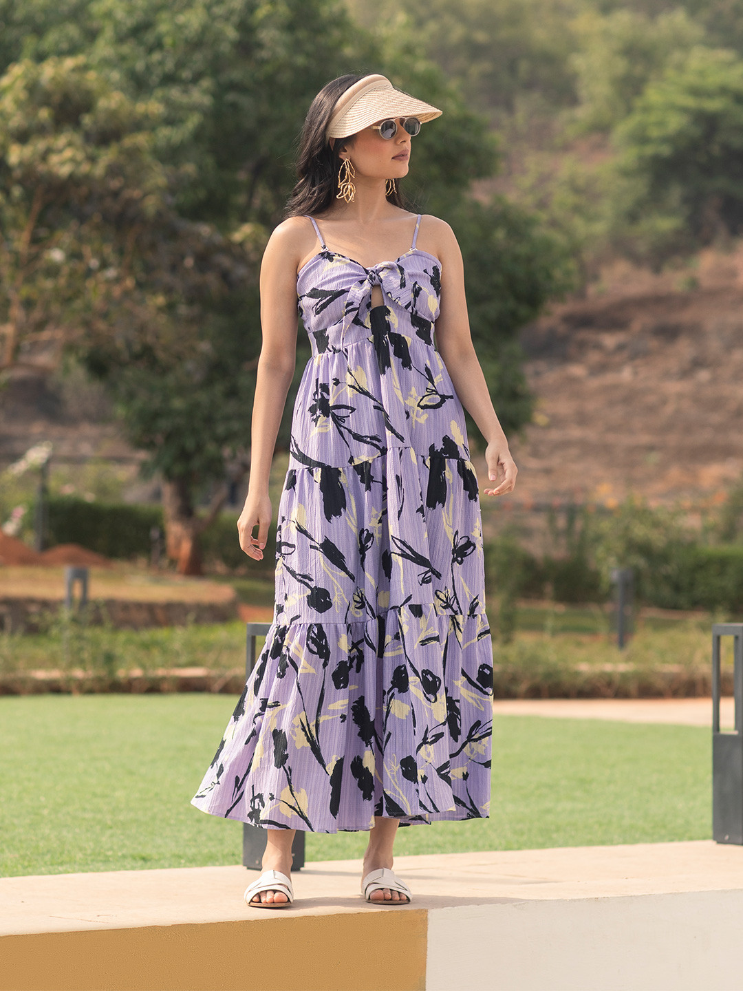 ELEVEN.O.ONE Tie and Dye Print A-Line Dress