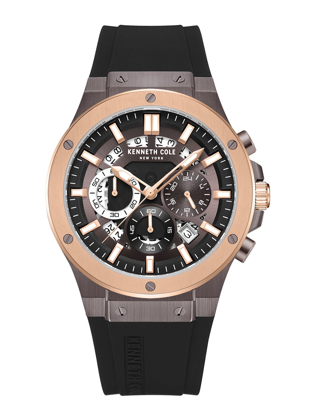 Kenneth Cole Men Patterned Dial & Straps Analogue Watch KCWGO0035503MN