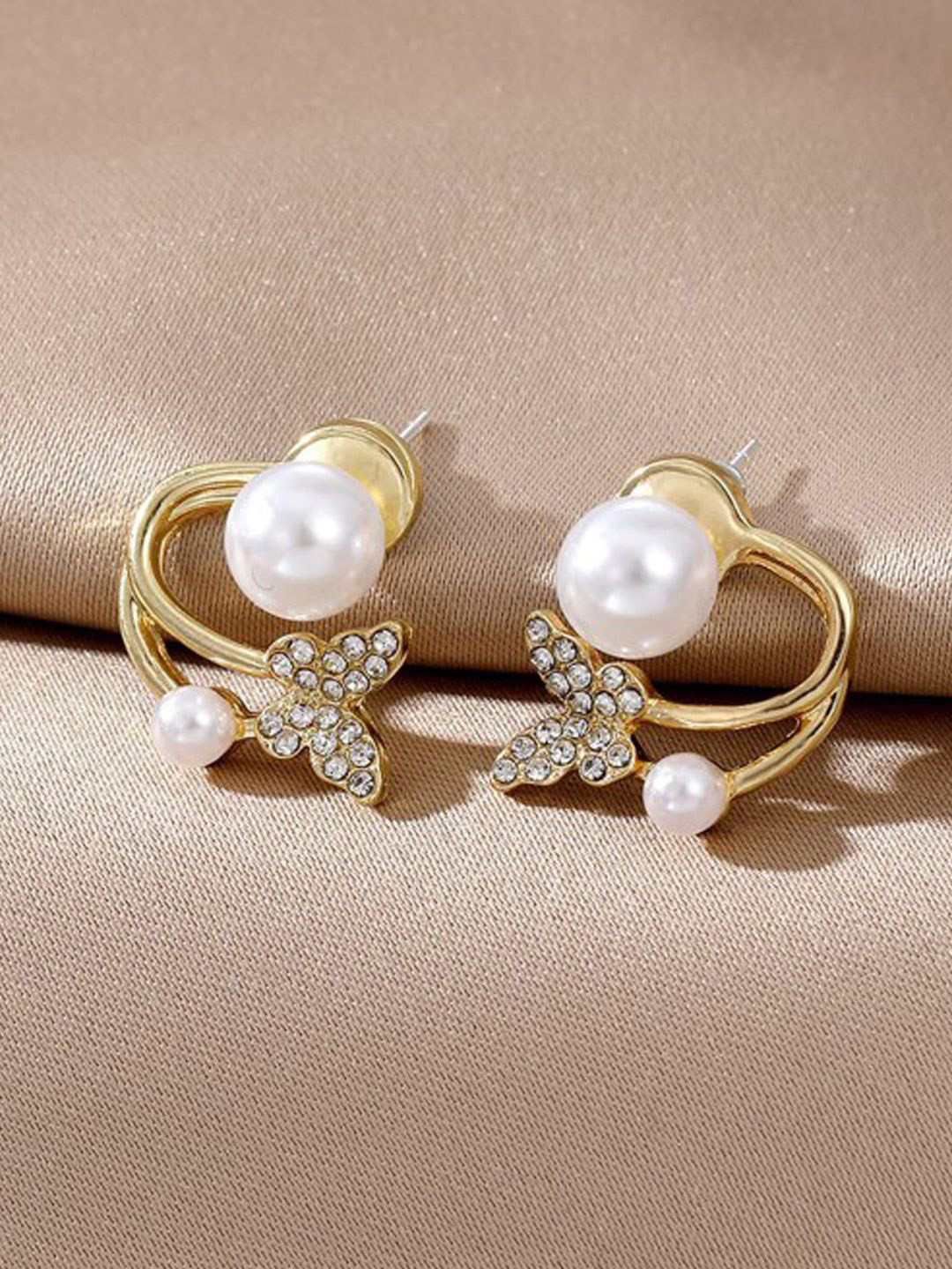 Softwrap Animal Shaped Stainless Steel Gold-Plated Studs Earrings