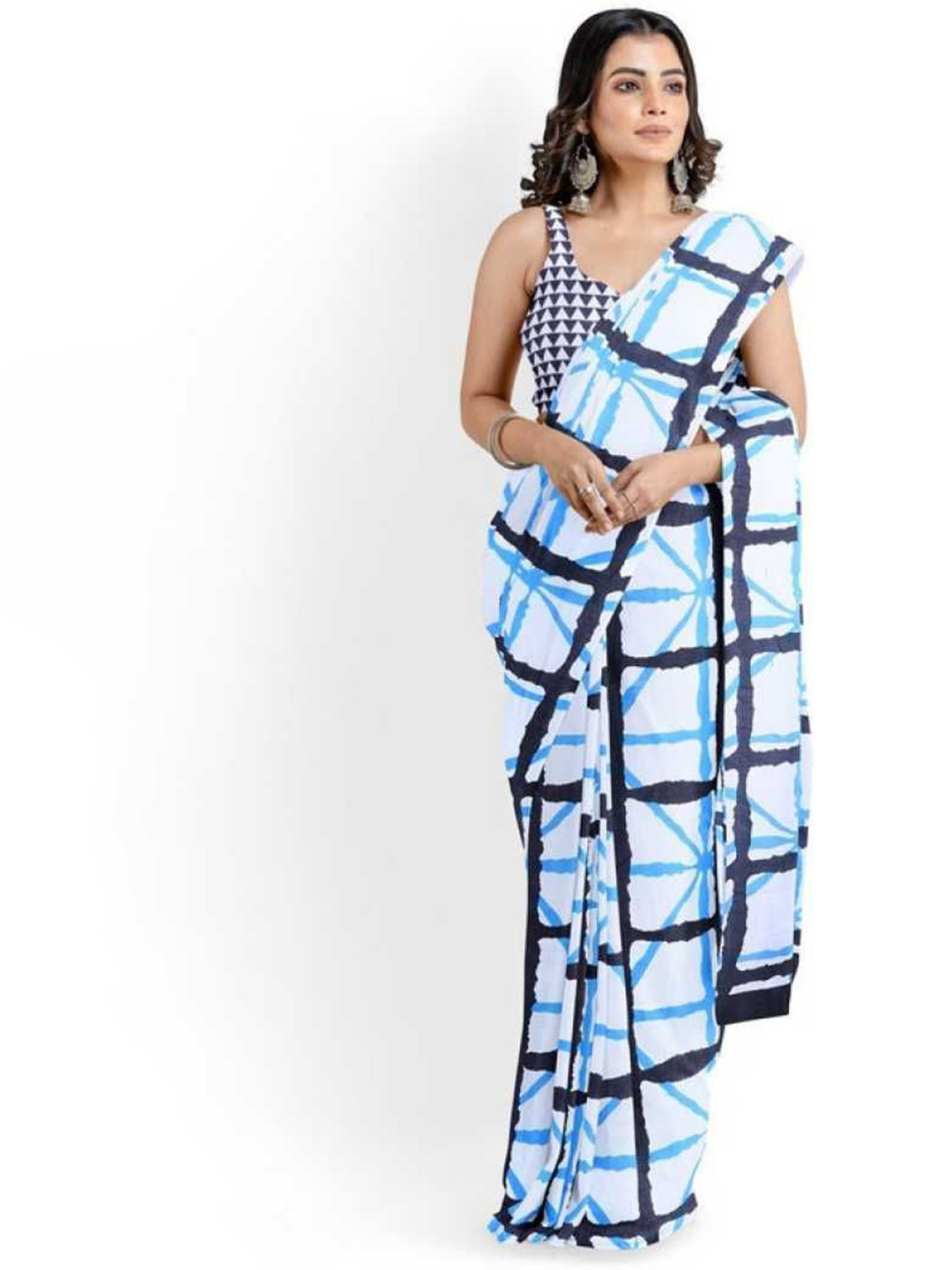 JAIPURI PRINT Pure Cotton lock Ptinted Saree with Blouse