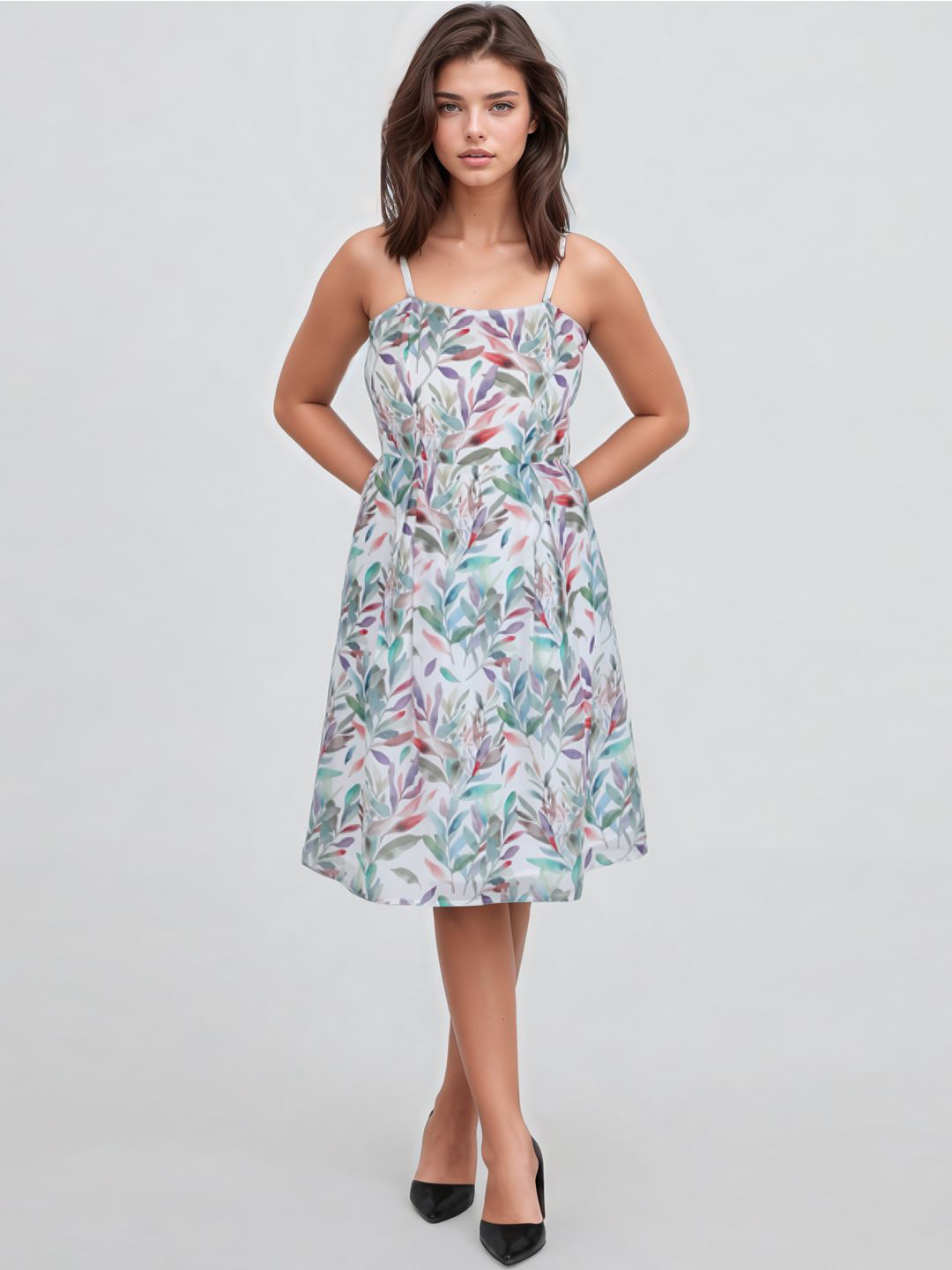 Bunny Corset Floral Print Fit & Flare Dress