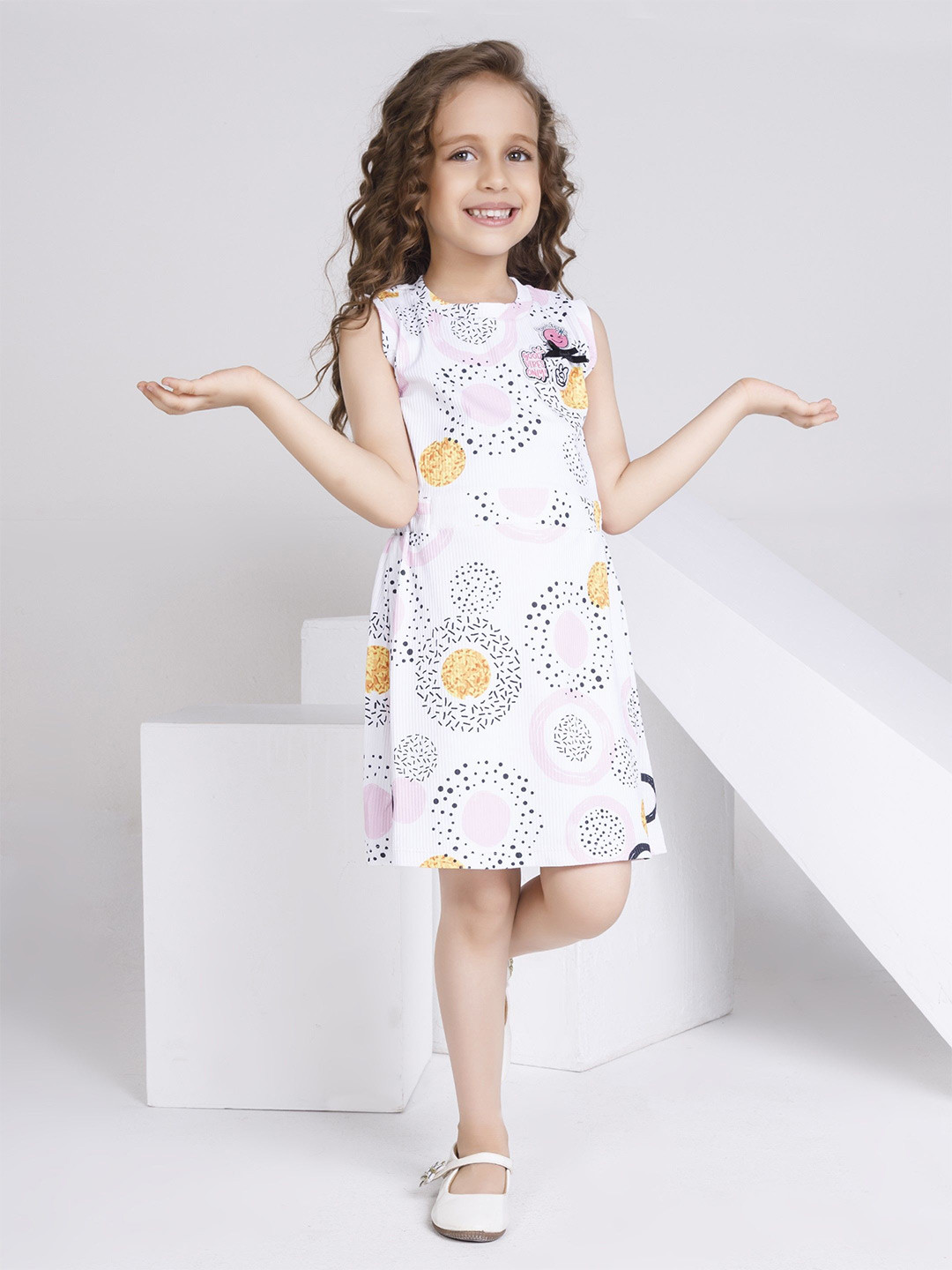 Peppermint Floral Print A-Line Dress