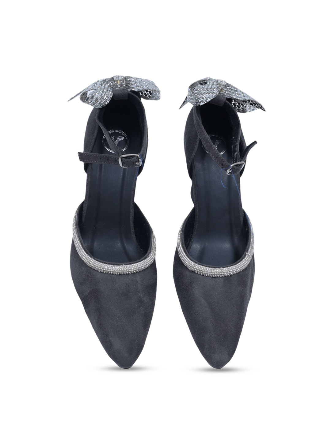 Sana K Luxurious Footwear Striped Party Block Pumps