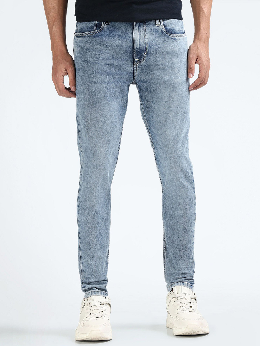 Flying Machine Morrison Men Skinny Fit Clean Look Heavy Fade Stretchable Jeans