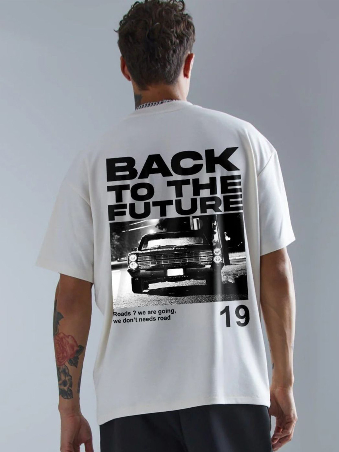 PRONK Men Back to the Future Typography T-shirt