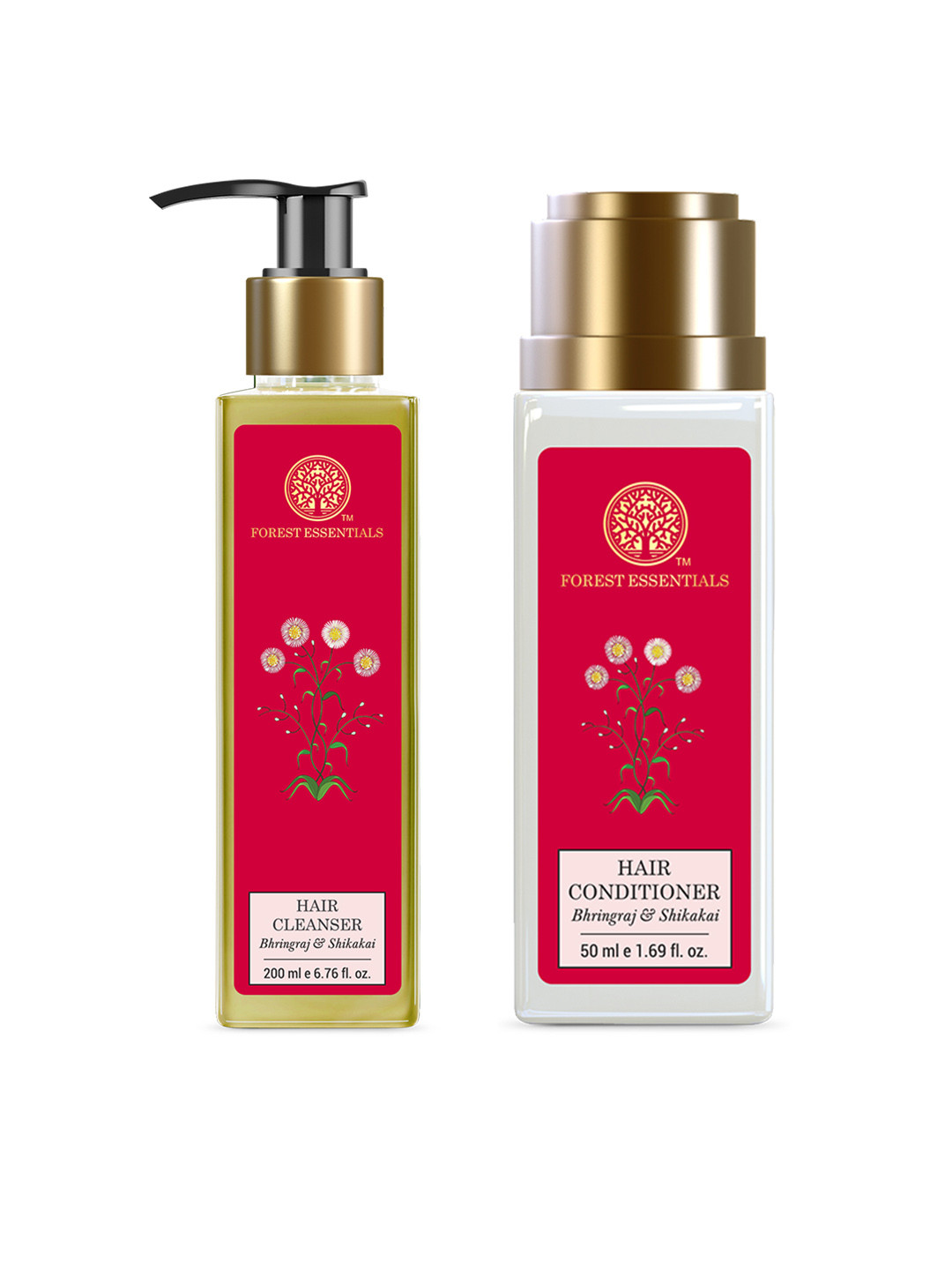 Forest Essentials Bhringraj & Shikakai Hair Conditioner 50ml & Shampoo 200ml