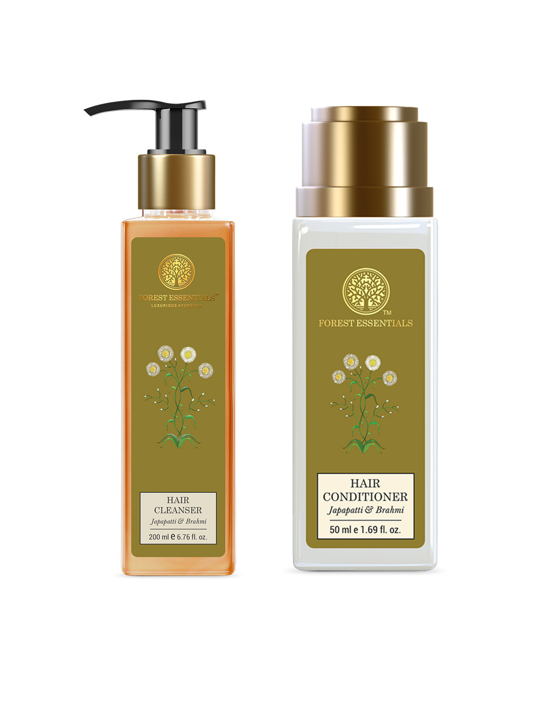Forest Essentials Japapatti & Brahmi Shampoo 200ml & Hair Conditioner 50ml