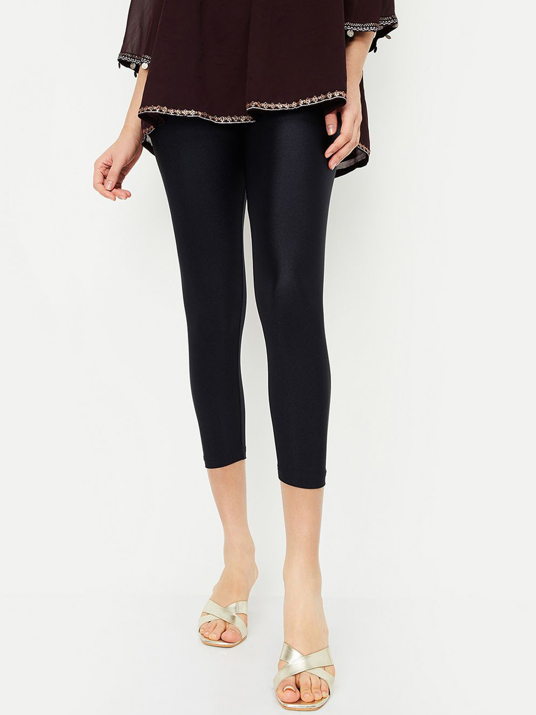 max Women Shimmer Ankle-Length Leggings