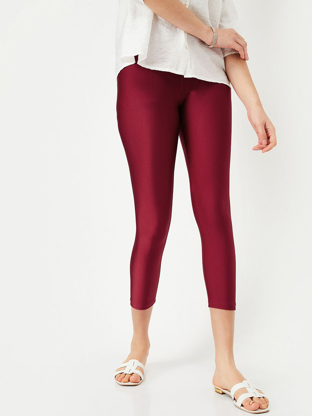 max Women Shimmer Ankle-Length Leggings