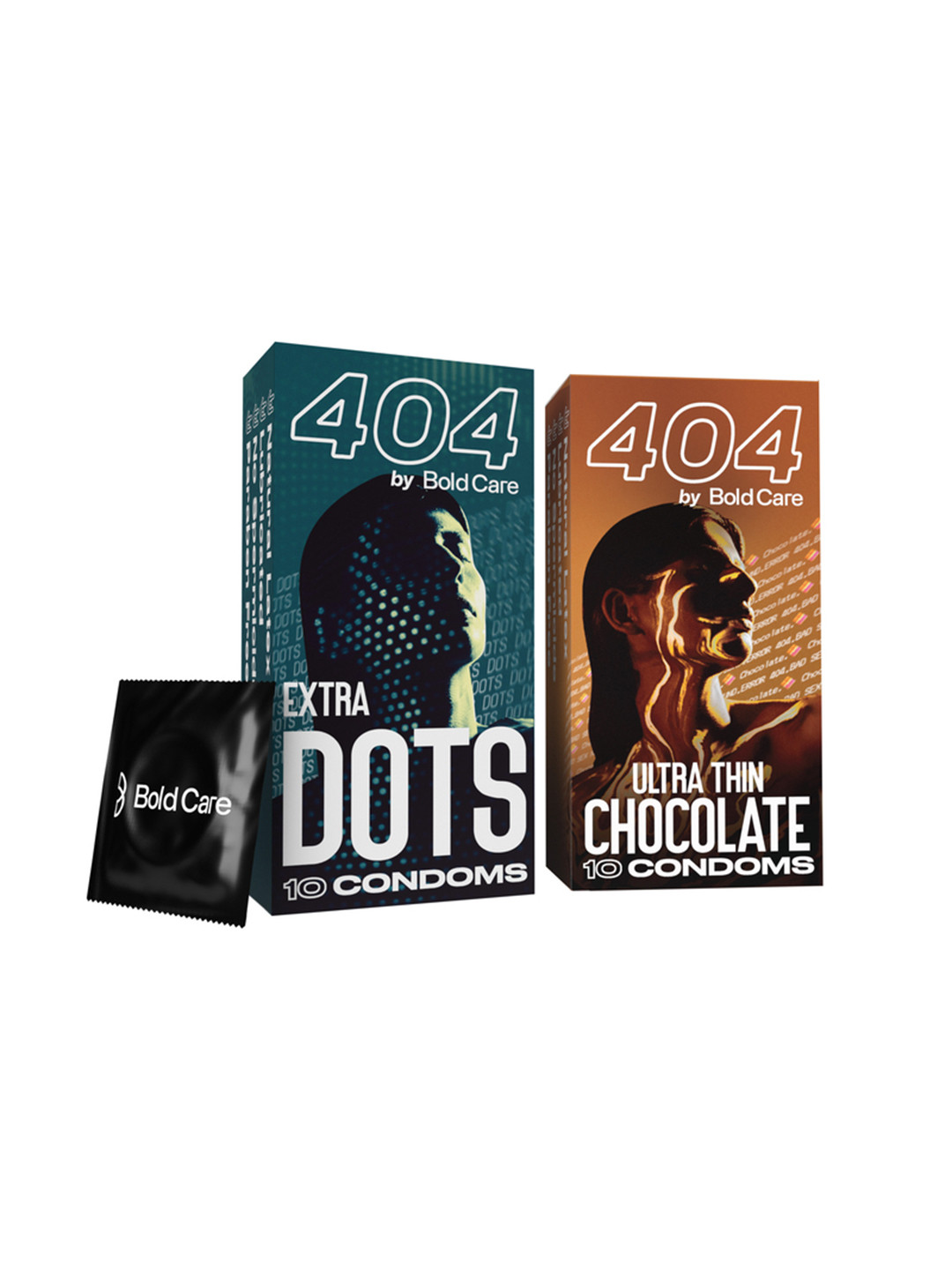 Bold Care Set Of 2 404 Extra Dots & Chocolate Flavored Condoms - 10Pcs Each