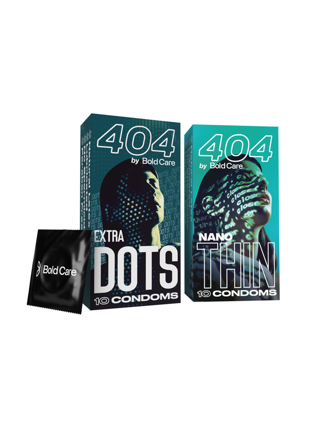 Bold Care Set Of 2 404 Extra Dots & Nano Thin Condoms - 10Pcs Each