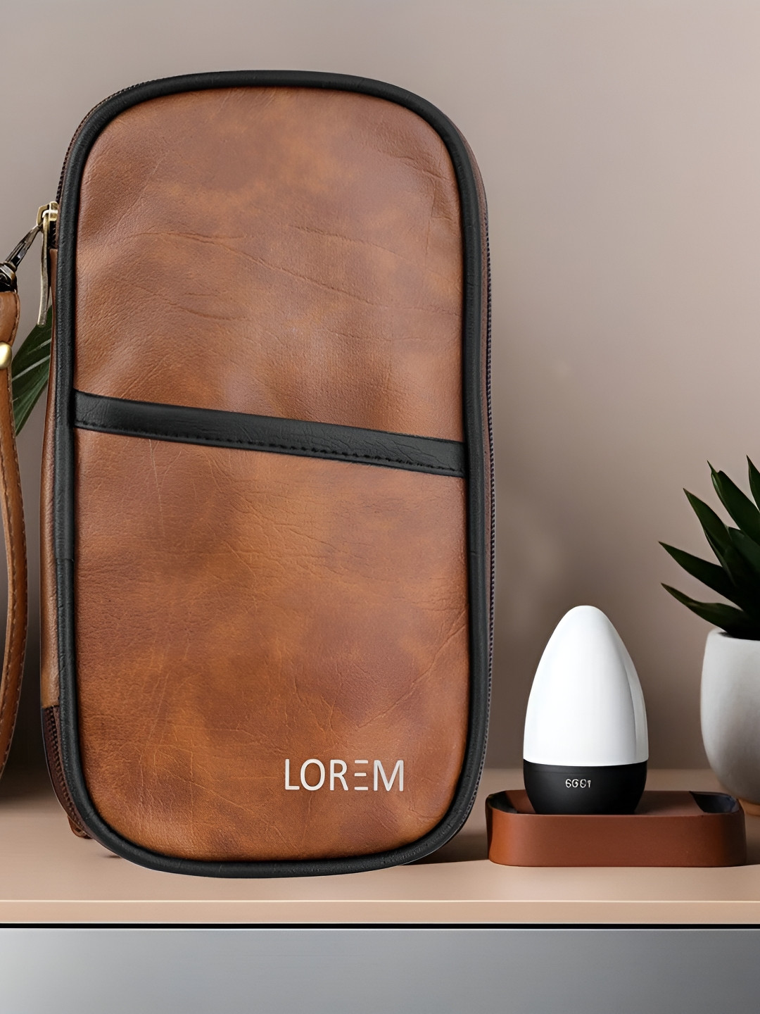 LOREM Tan Set of 1 Water Resistant Handbag Organiser Organisers