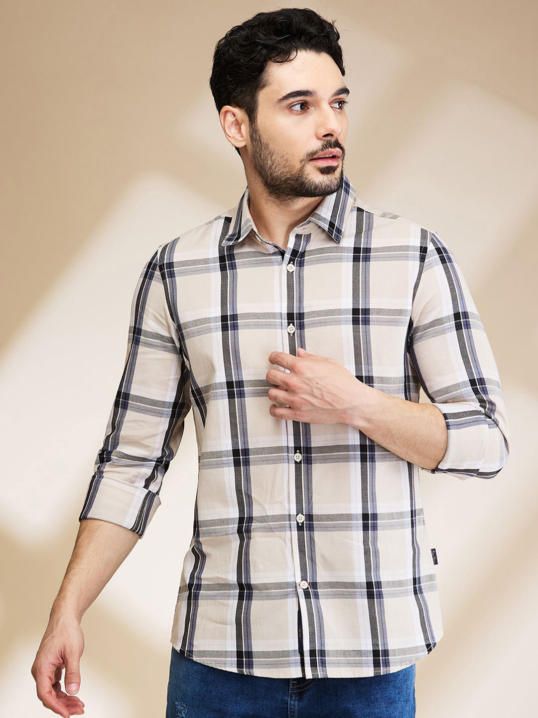 Being Human Men Slim Fit Tartan Checks Opaque Checked Casual Shirt