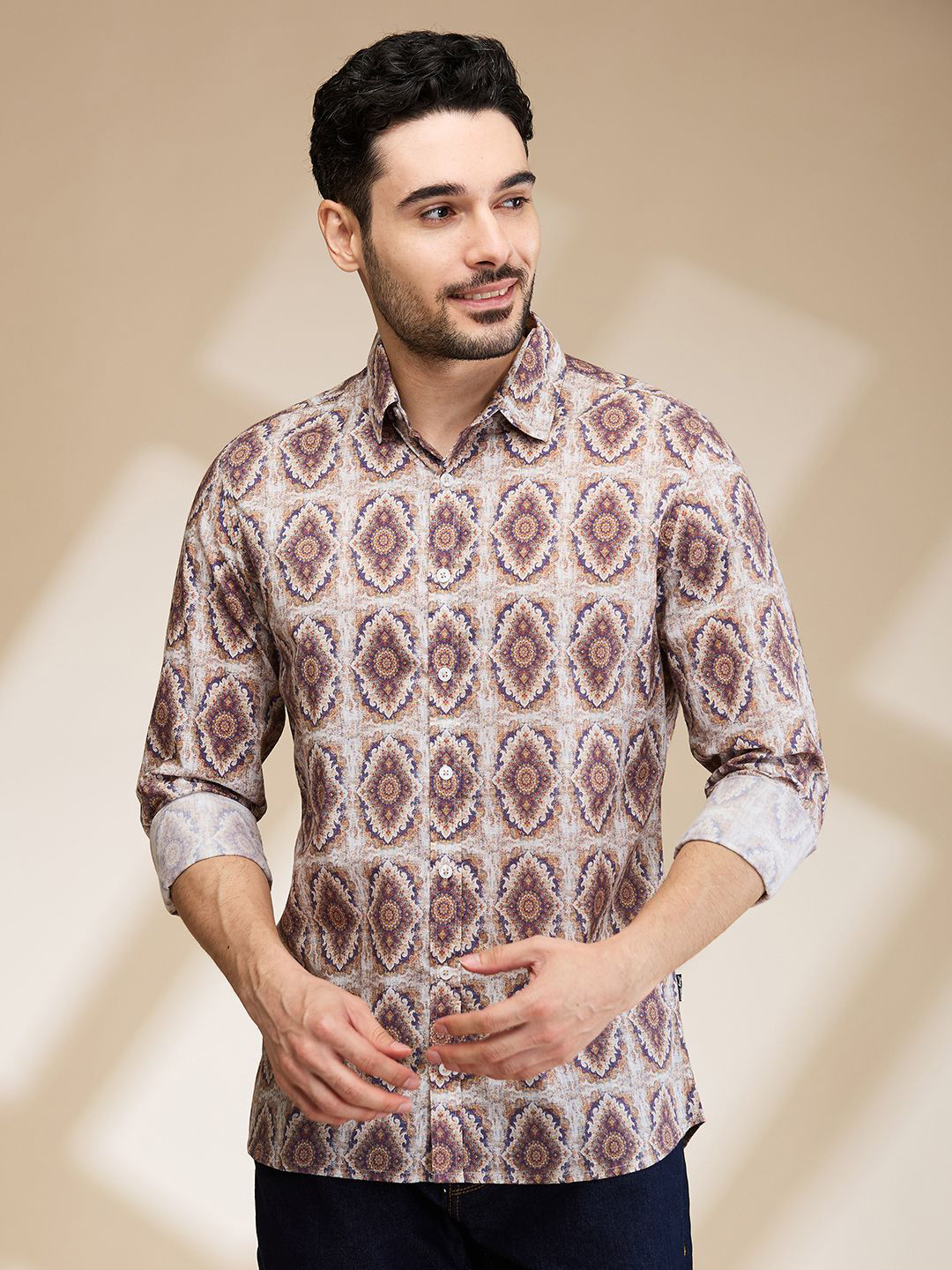 Being Human Men Slim Fit Opaque Printed Casual Shirt