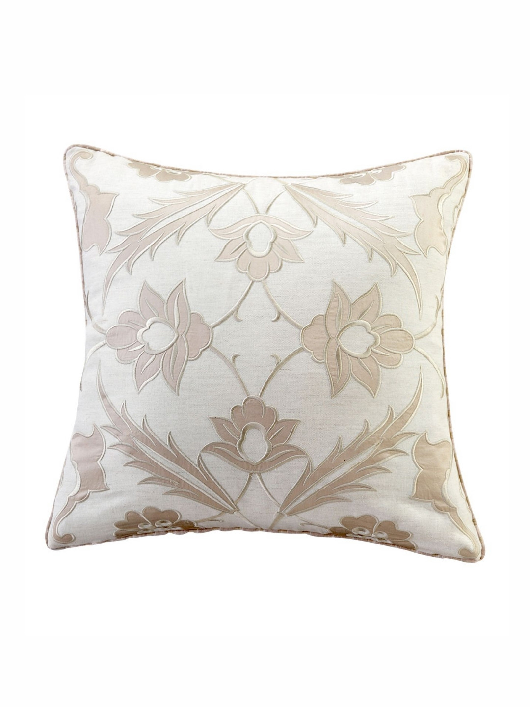 Mirooh Off-White Embroidered Pre-Filled Cushions