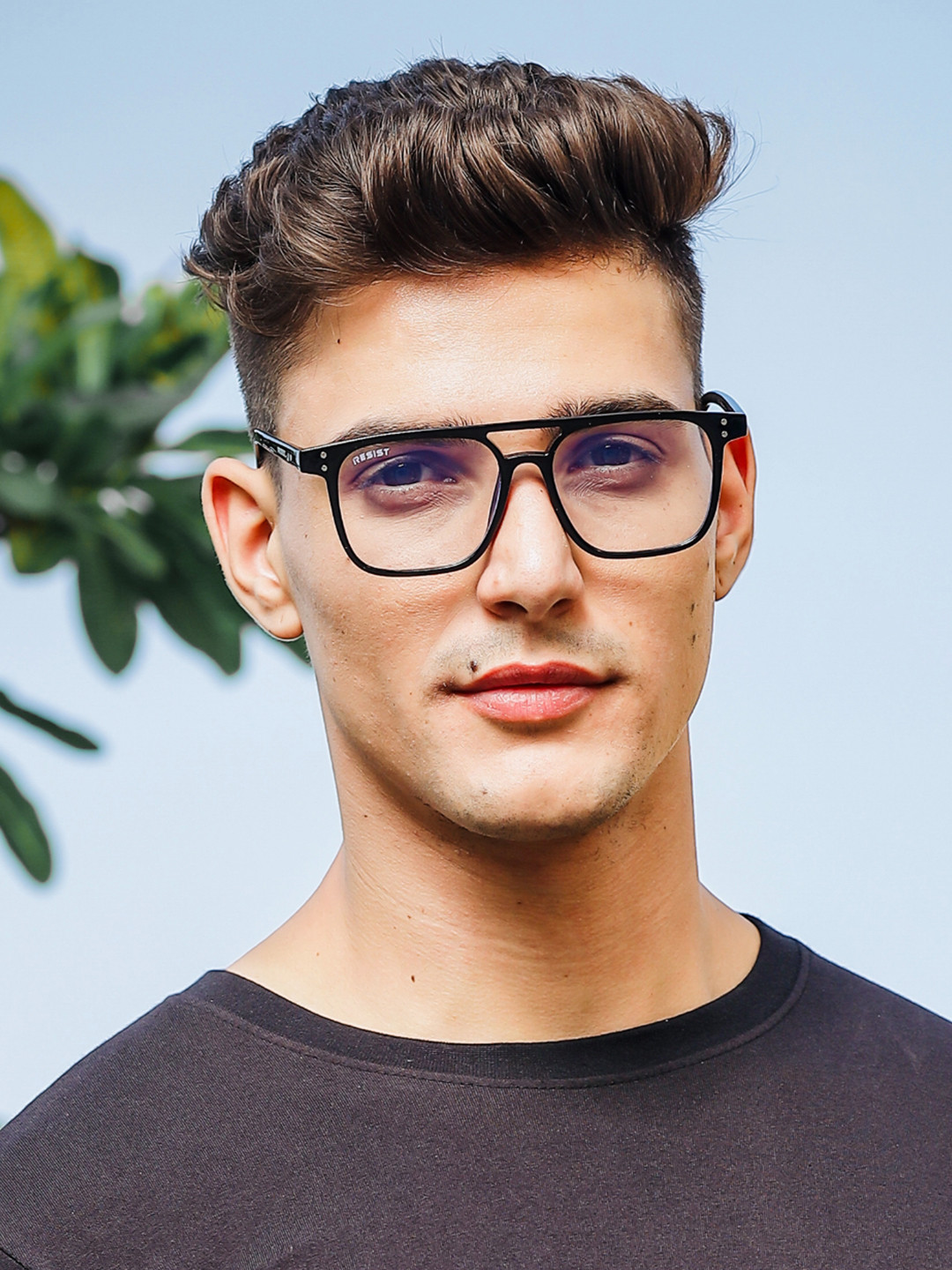 RESIST EYEWEAR UNISEX Black Clear UV Protected Square Sunglasses