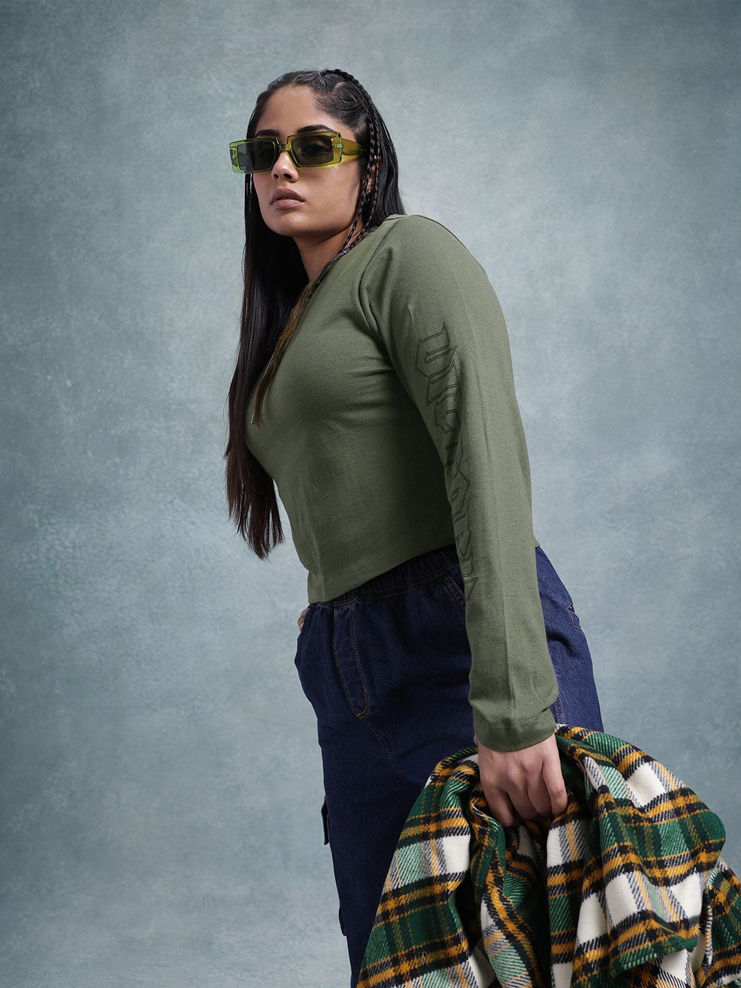 The Roadster Life Co. Plus Size Printed Sleeve T-shirt