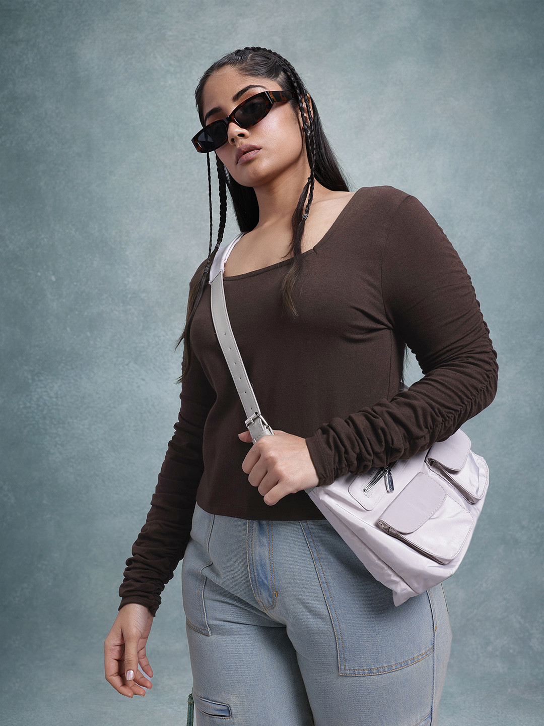 The Roadster Life Co. Plus Size Ruched Sleeves Top