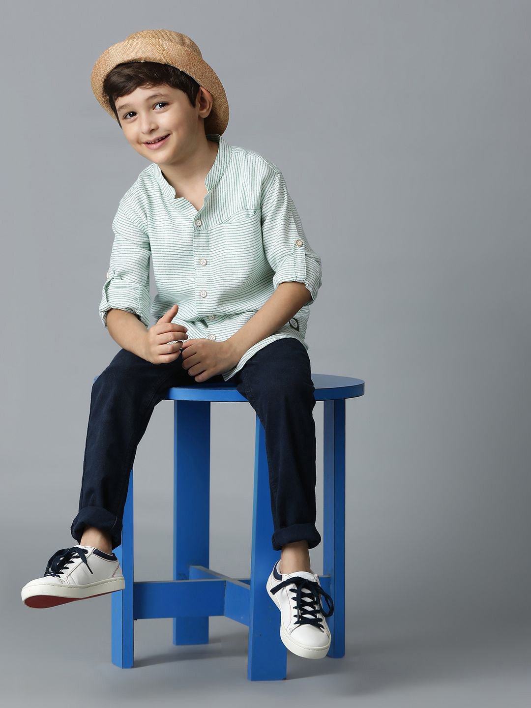 TALES & STORIES Boys Horizontal Stripes Opaque Striped Casual Shirt