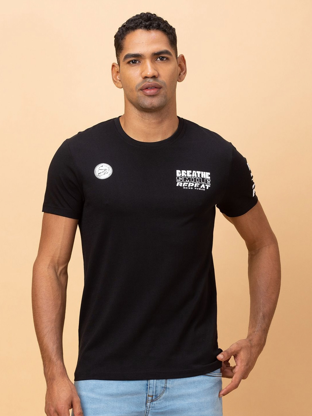 Being Human Men Applique Slim Fit T-shirt