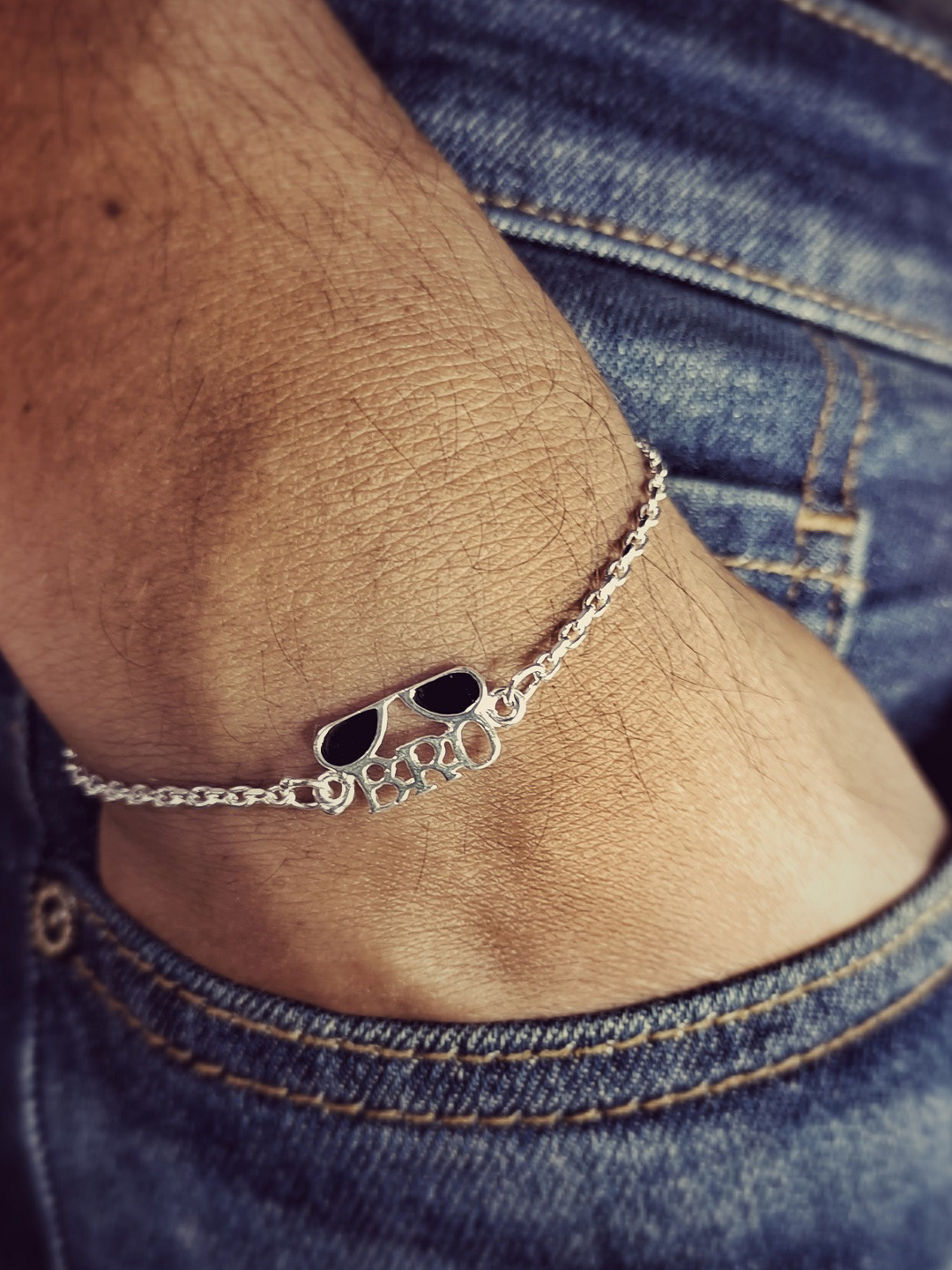 Silver Chest 925 Sterling Silver-Plated Adjustable Bracelet