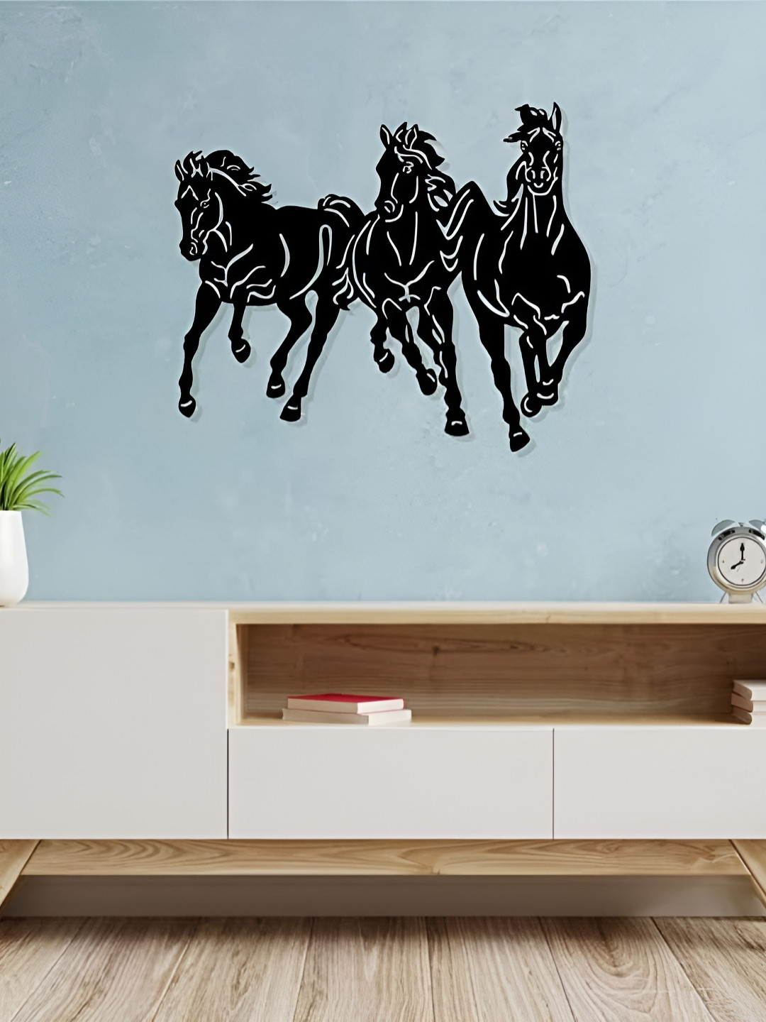 ARTROOMS 3 Horses Metal Matte Hanging Hall 3Pcs Signs and Plaques-20In