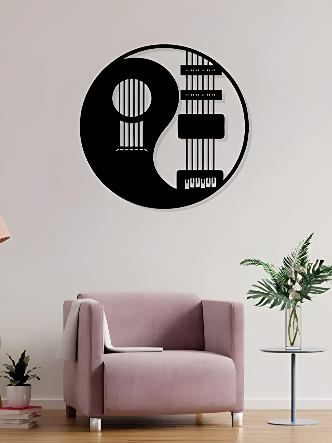 ARTROOMS Mandala Guitar Metal Matte Hanging Hall Signs and Plaques-9.8In