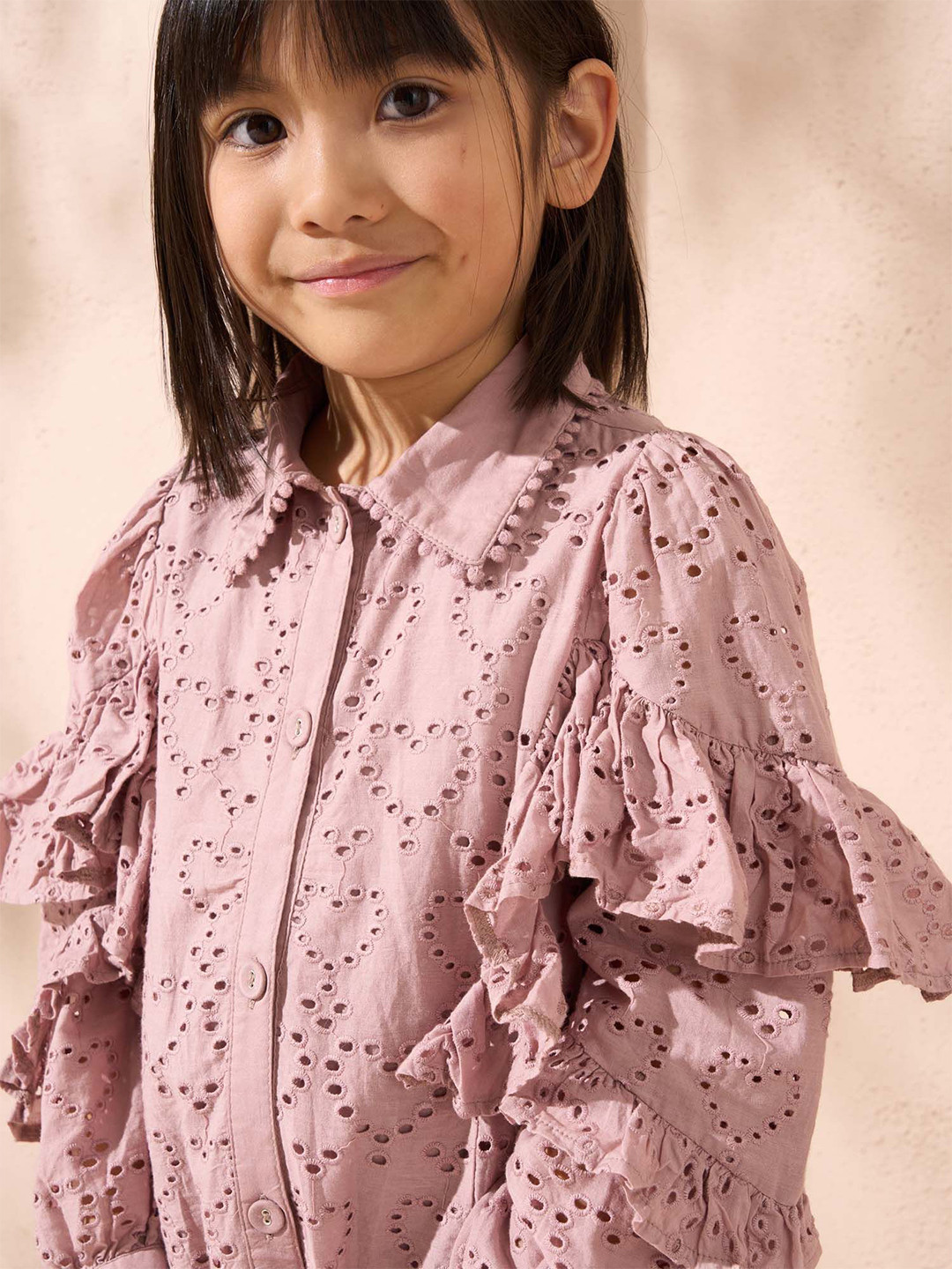 Angel & Rocket Floral Print Tie-Up Neck Puff Sleeve Shirt Midi Dress