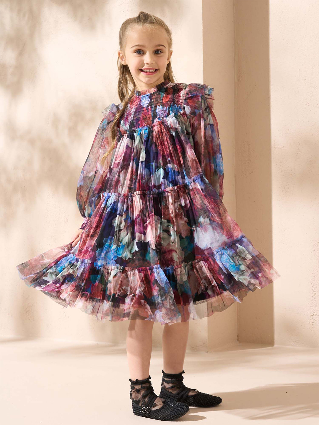 Angel & Rocket Print A-Line Dress