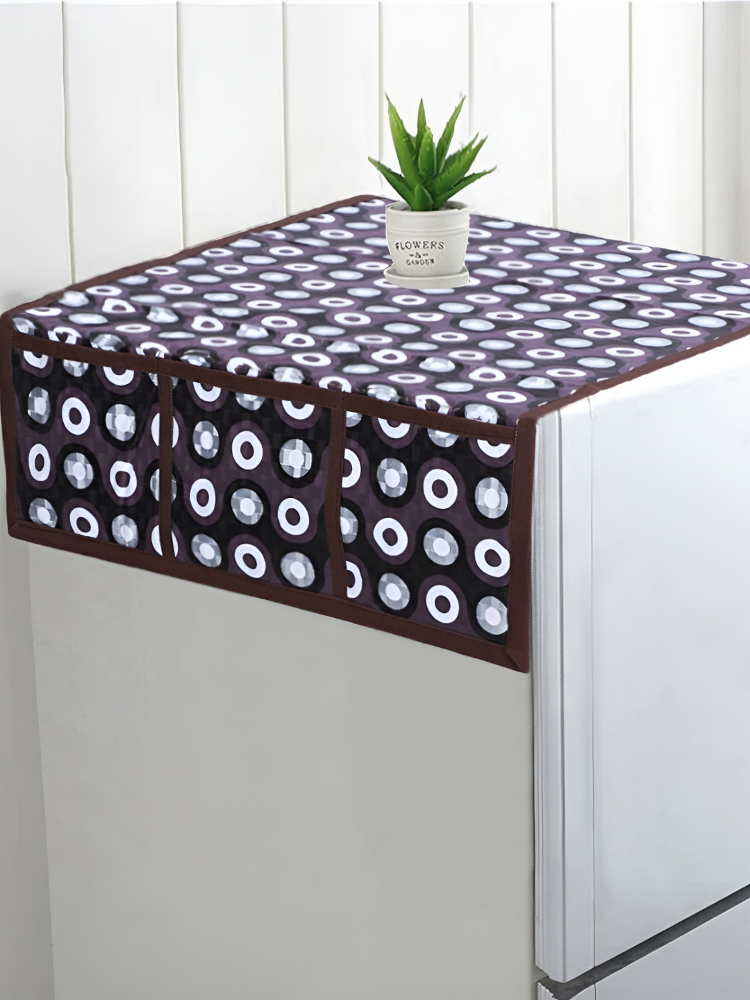 Dakshya Industries Grey Printed Plastic Refrigerator Covers