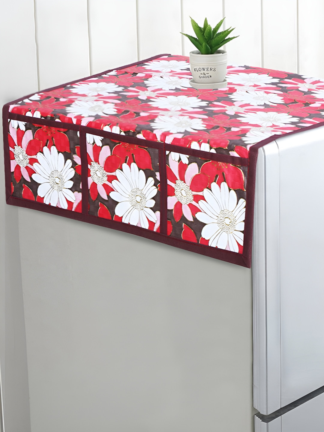 Dakshya Industries Red & White Printed Appliance Cover