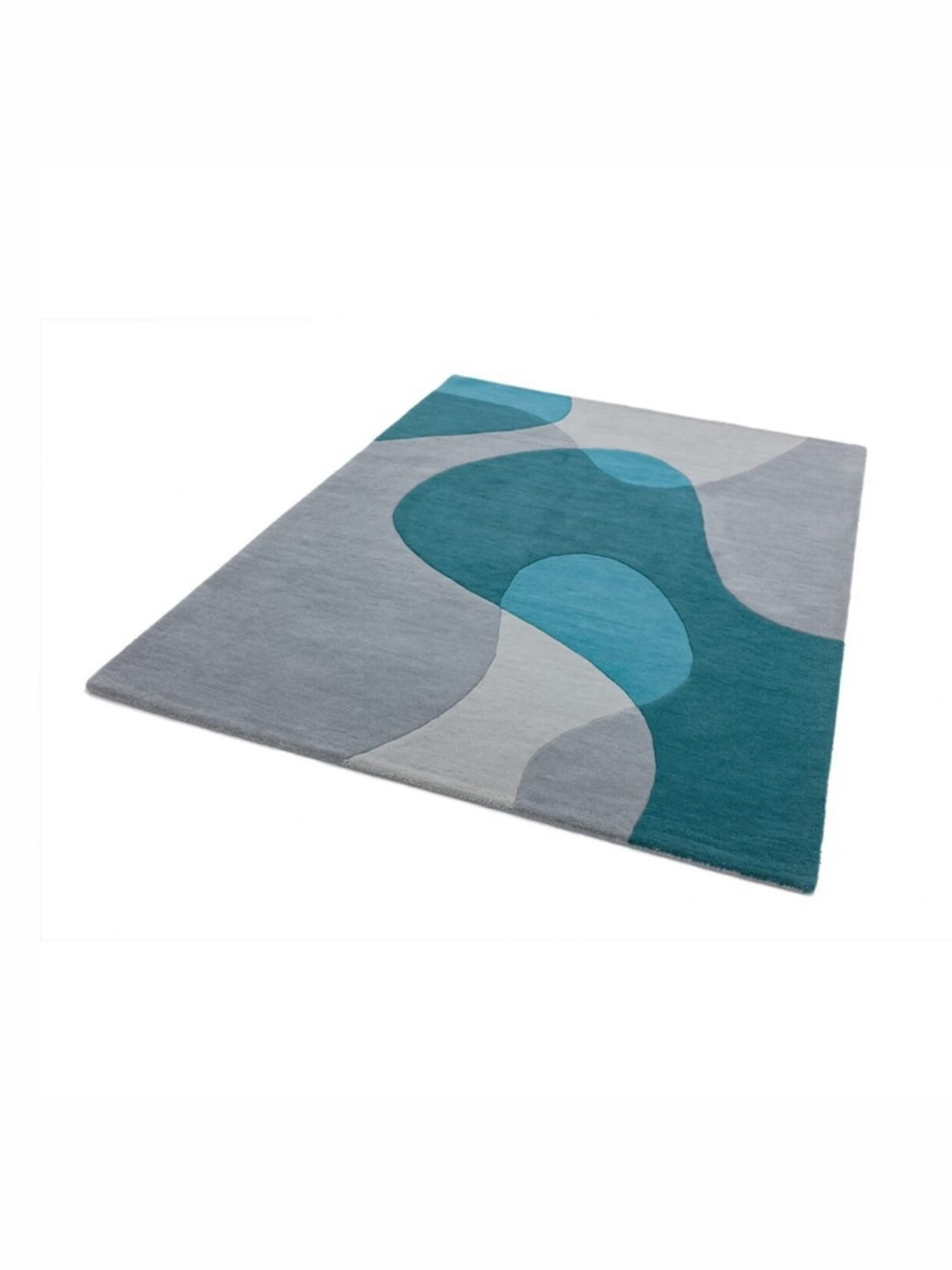Safiya Carpet Blue Abstract Hand-Tufted Woollen Carpets