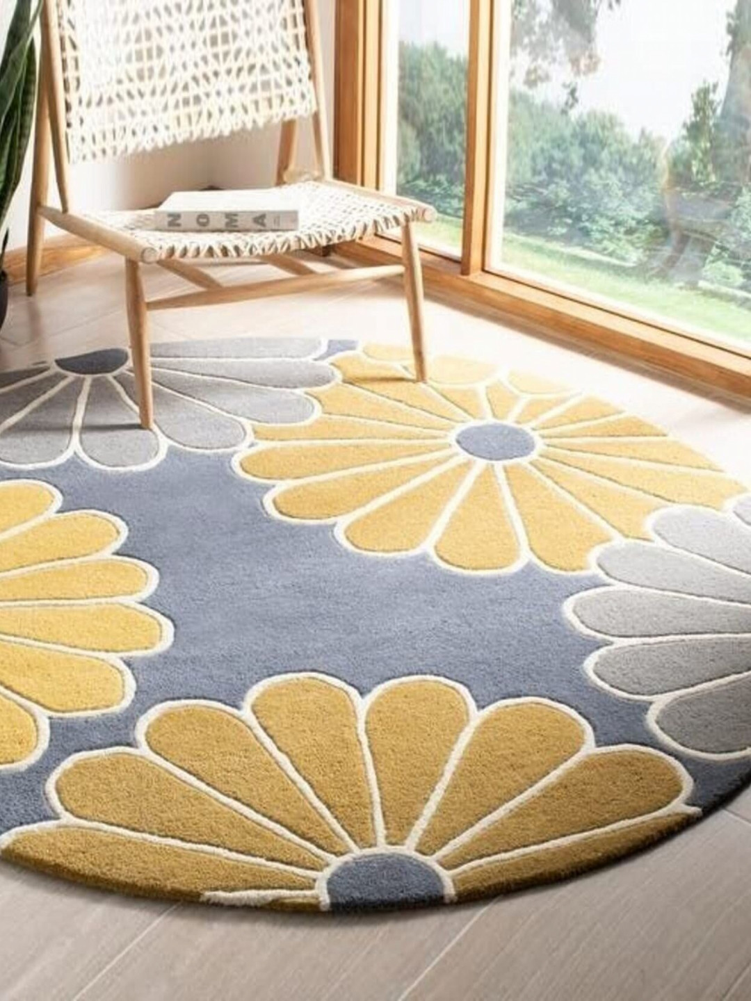 Safiya Carpet Yellow Floral Hand-Tufted Woollen Carpets