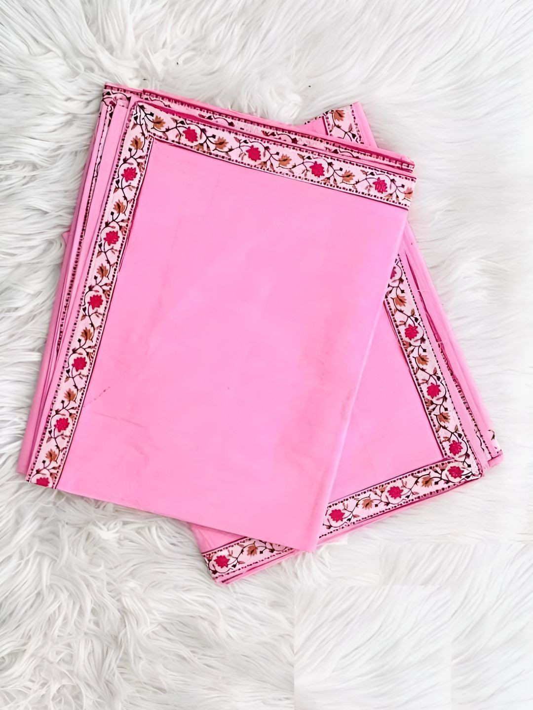 Bajo's Pink & Red Set of 2 Ethnic Motifs Summer 300 GSM Single Bed Dohar