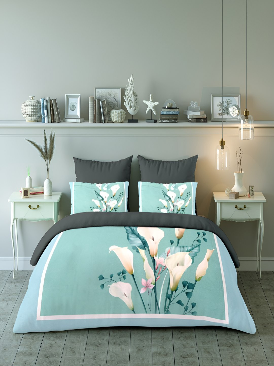 GAPU & BALY Multicoloured Floral Polycotton 120 TC King Superfine Bedsheet with 2 Pillow Covers-98 x 108 inches